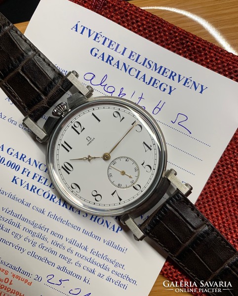 Eladó új Omega zsebóra beépítés üveg hátlappal 1938-ból