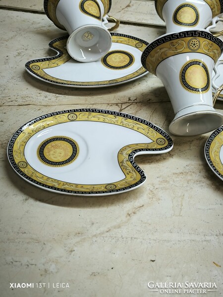 Porcelán reggeliző szett eladó! Capuccinó pohár alátéttel 5 db eladó!