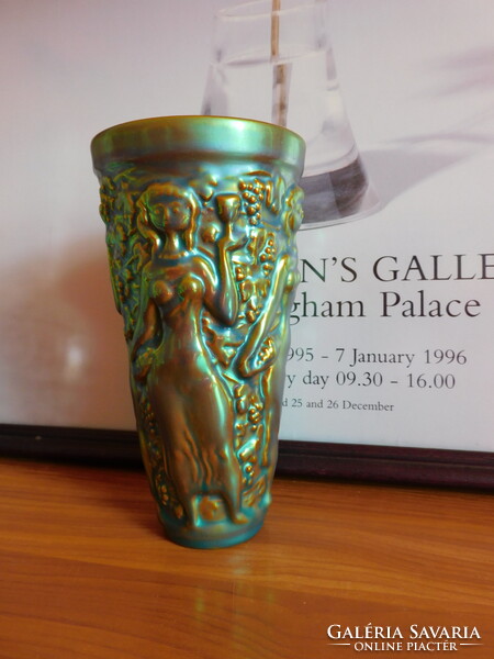 Zsolnay eozinmázas szüretelő pohár