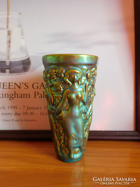 Zsolnay eozinmázas szüretelő pohár