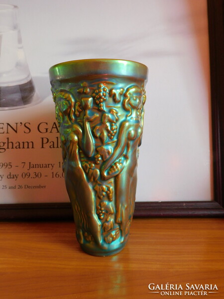 Zsolnay eozinmázas szüretelő pohár