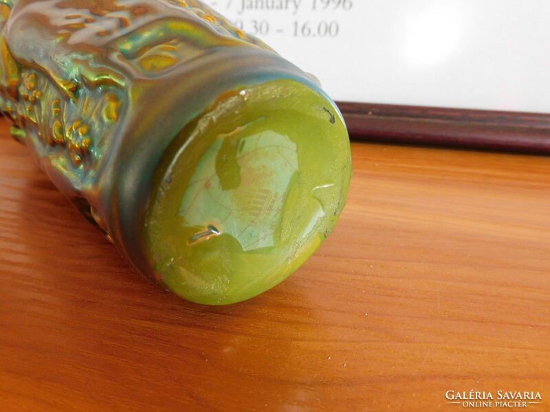 Zsolnay eozinmázas szüretelő pohár