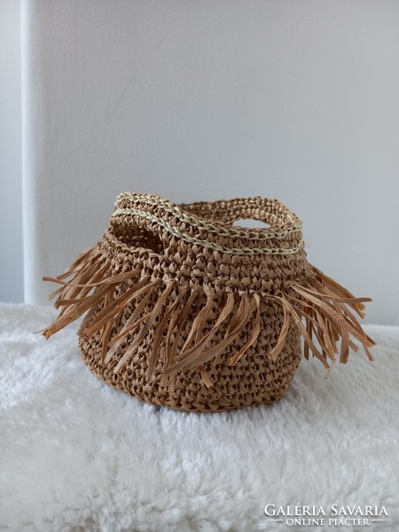 Új természetes raffia rafia kosár, kaspó