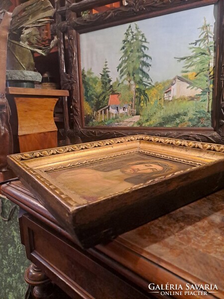 JÉZUS BIEDERMEIER ÖKÖRSZEMES KERETBEN 19.SZD. MÁSODIK FELE