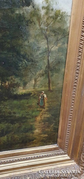 Duranti jelzéssel nagyon szép nagyméretű festmény. Nagyon szép színvilágú. 60x80-as keret nélkül.