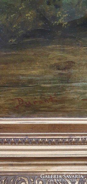 Duranti jelzéssel nagyon szép nagyméretű festmény. Nagyon szép színvilágú. 60x80-as keret nélkül.