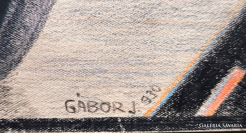 Gábor Jenő(1893-1968):Rakparti jelenet a Dunán 1930