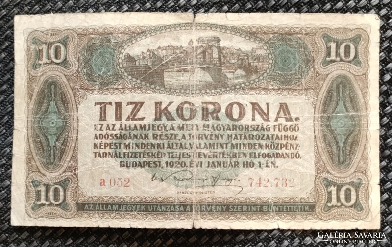 10 korona bankjegy 1920