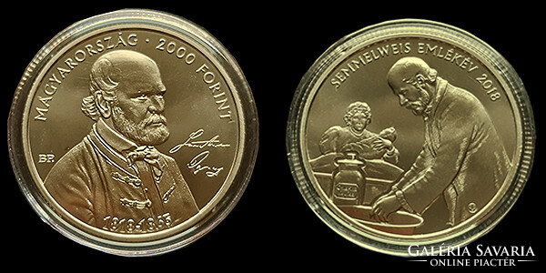 SEMMELWEIS EMLÉKÉVE 2018 - 2.000 FORINTOS EMLÉKÉRME UNC (kapszulában)