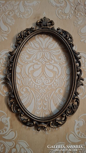 Vintage akasztós ovális réz keret pár  18 , 5 cm x 13 cm