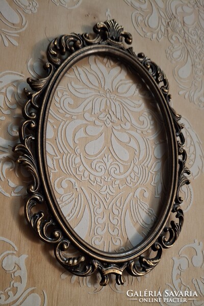 Vintage akasztós ovális réz keret pár  18 , 5 cm x 13 cm