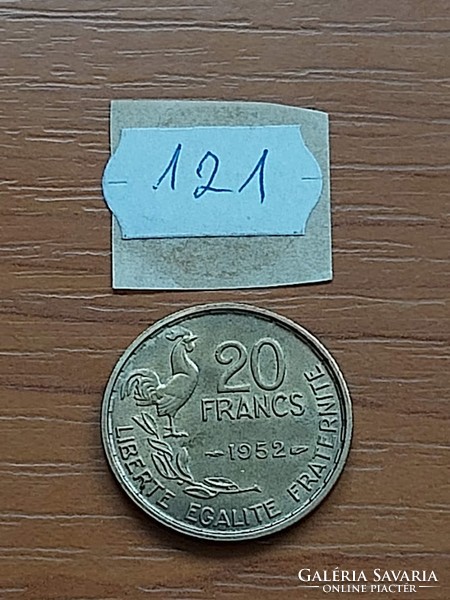 FRANCIAORSZÁG 20 FRANK FRANCS 1952 Alumínium-Bronz, KAKAS   #121