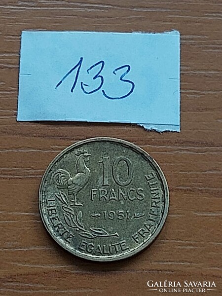 FRANCIAORSZÁG 10 FRANK FRANCS 1951 Alumínium-Bronz, KAKAS   #133