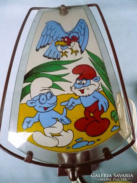 Retro-Vintage Hupikék Törpikék Gyerekszoba Fali Éjjeli Lámpa