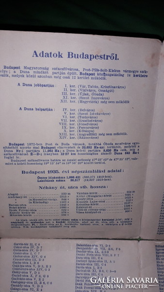 1935. KOGUTOWICZ - BUDAPEST Székesfőváros térképe kihajtható 42 X 58 cm JAVÍTOTT mint a képeken
