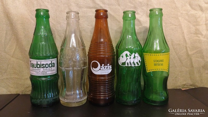 Retró üdítős üvegek.Traubisoda,Coca Cola,Oázis,Sztár,Márka.