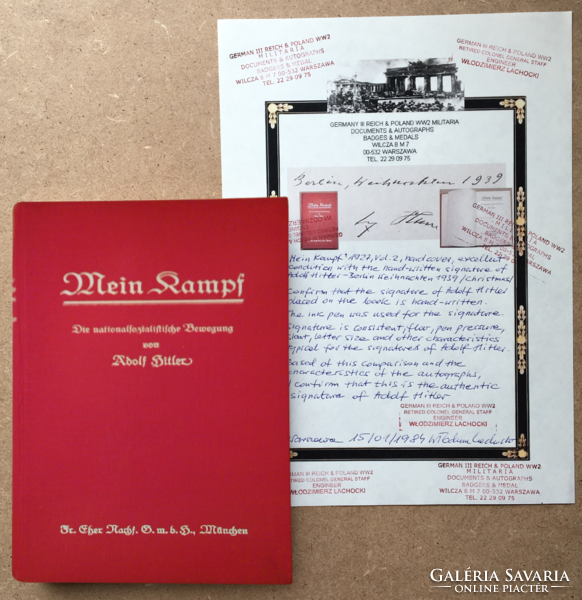 Adolf HItler Mein Kampf 1927 hand signature 1939