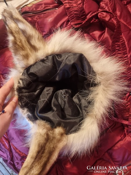 Ezüst róka szőrme sapka