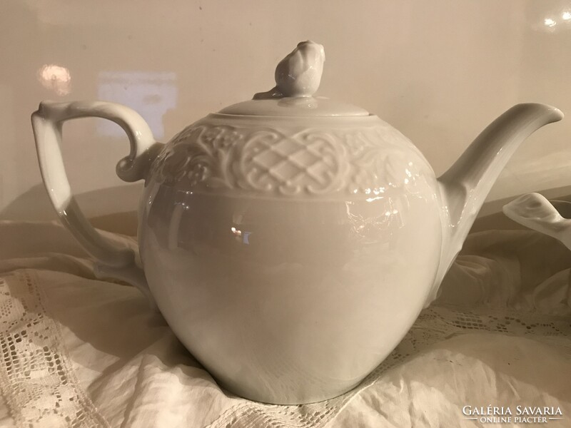PORCELÁN - TÁL + KANNA - 32 x 18 x 16 cm - 22 x 15 x 13 cm - RÉGI - OSZTRÁK  - GYÖNYÖRŰ - HIBÁTLAN