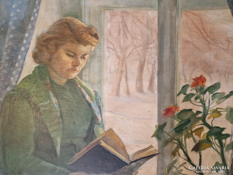 Udvary Dezső- Olvasó nő- 70x80 cm-
