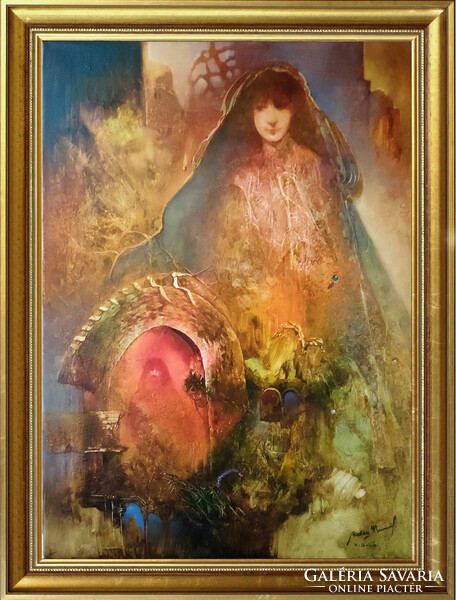 Buday Mihály: A tisztaság allegóriája - keretezve 80x60cm - alkotás: 70x50cm - h-24-cih