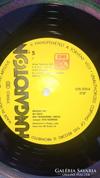 Hanglemez Bach H-mol mise+ Mozart Varázsfuvola