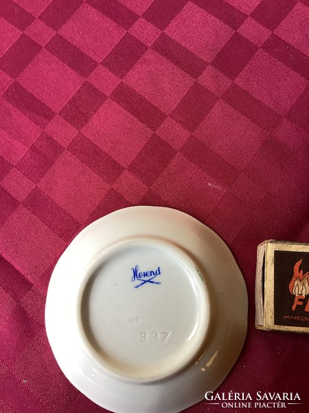 Herendi porcelán csipkebogyó mintás pici tányér 9,5 cm.