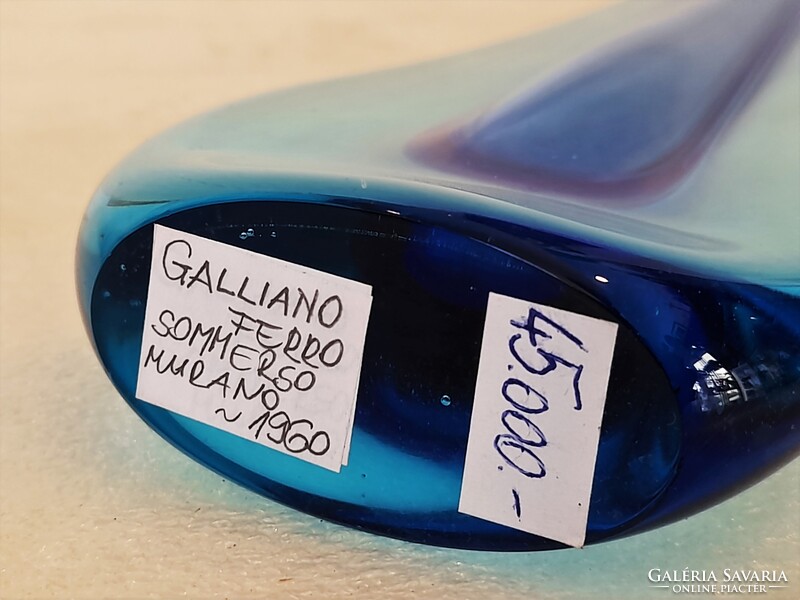 Galliano Ferro Sommerso Murano üveg váza ~1960-as évek