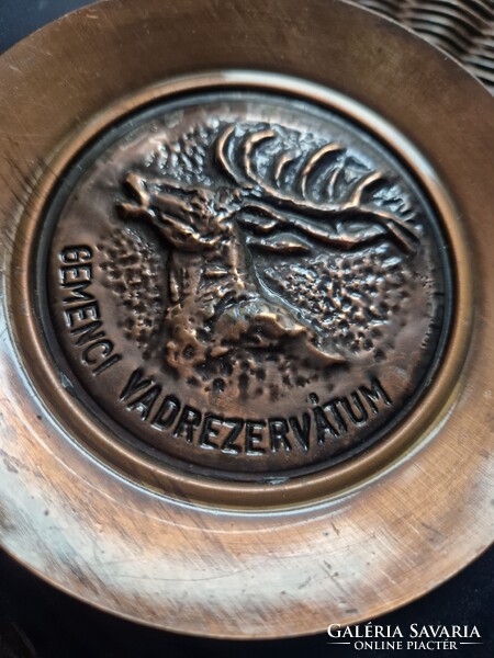 Gemenci vadrezervátum vörösréz fali tányér