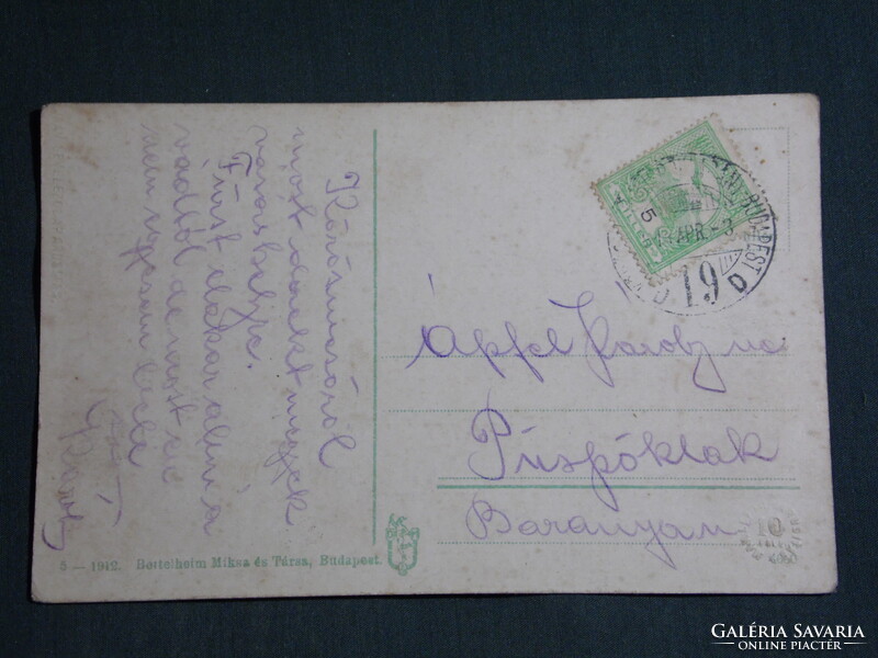 Képeslap,Debrecen,Református templom,tér,Díszes négyes fogat,hintó,kocsi,Bettelheim M. Bp. ki, 1912-