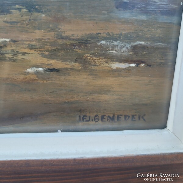 Ifj. Benedek Jenő (1939-2019): "Római Vízvezeték" KÉPCSARNOKOS festmény!