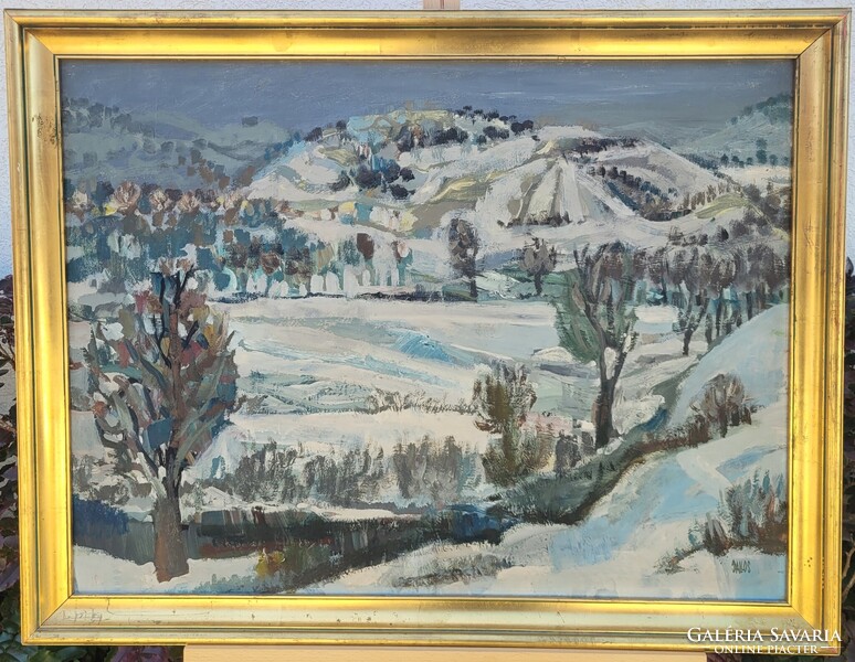 Dallos Ferenc (1928-2001): Havas hegyek festmény