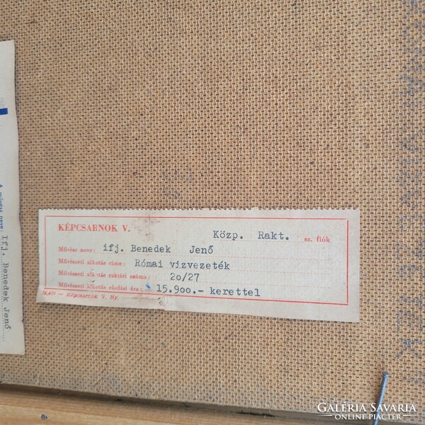 Ifj. Benedek Jenő (1939-2019): "Római Vízvezeték" KÉPCSARNOKOS festmény!