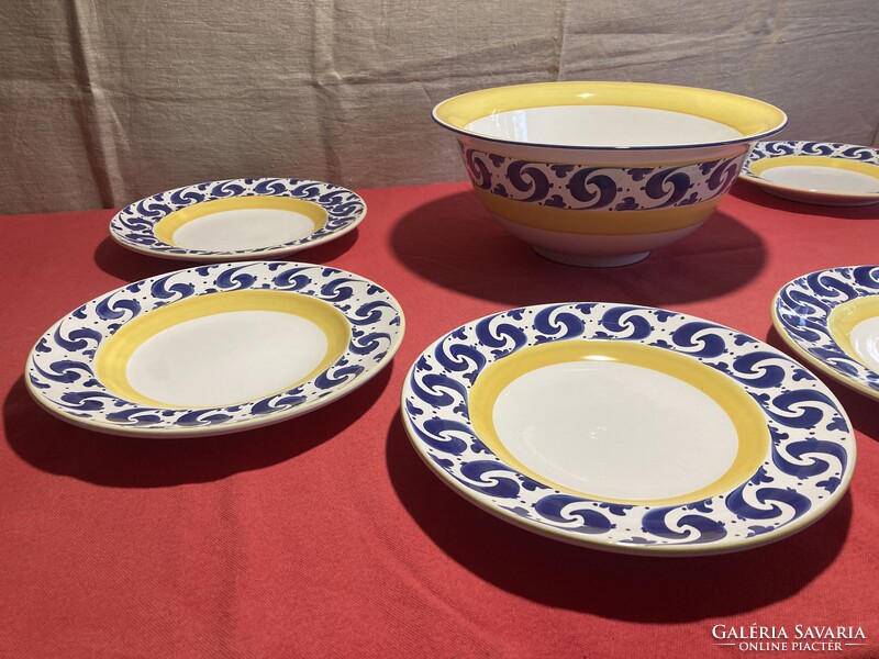 Herend Village Pottery tál és tányér készlet