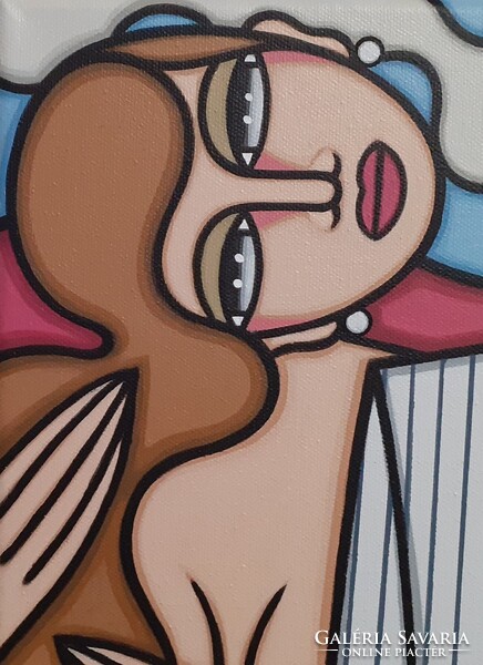 ART-DECO stílus- Guena - XXL-CHAMPAGNE ET BORSALINO - 120 cm x 40 cm