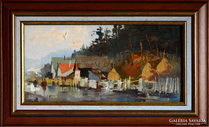 Mág Tamás (1952-2019) Ditro alatt - kerettel 30x50cm - alkotás 20x40cm Száma: RI2510-293