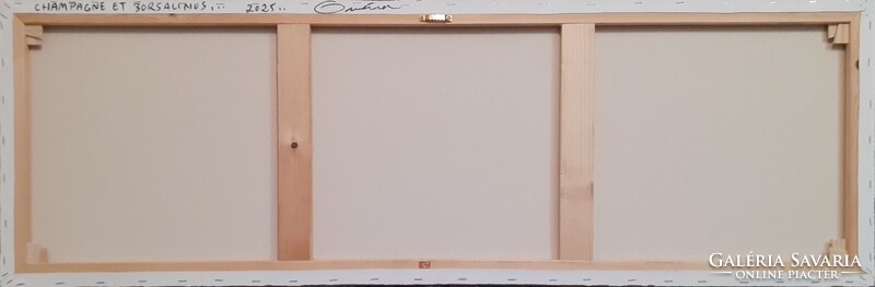 ART-DECO stílus- Guena - XXL-CHAMPAGNE ET BORSALINO - 120 cm x 40 cm