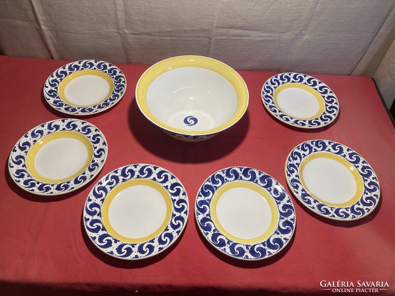 Herend Village Pottery tál és tányér készlet