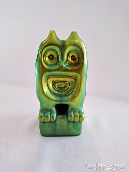 Zsolnay Eozin Art-Deco nagy bagoly