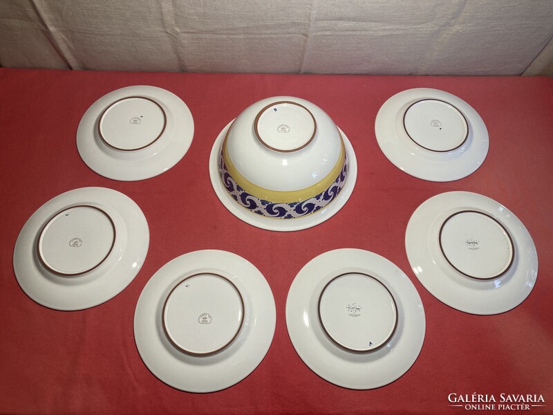 Herend Village Pottery tál és tányér készlet