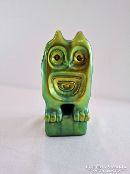 Zsolnay Eozin Art-Deco nagy bagoly