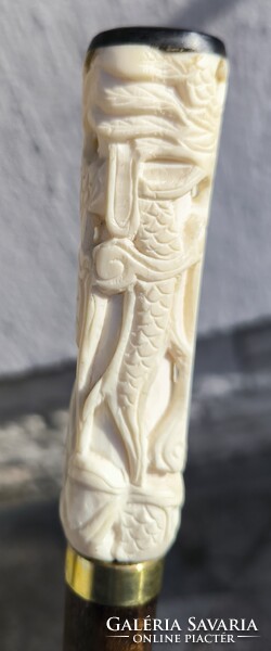 Faragott csont Buddha szobor fejes sétapàlca sétabot tőrös bot kard bajonett