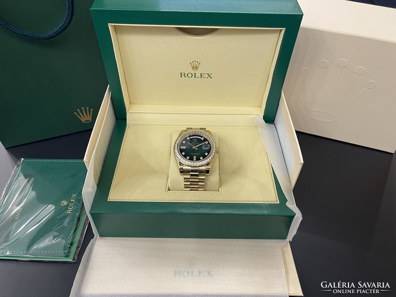 Rolex DayDate Green Dial Diamond