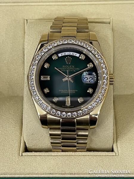 Rolex DayDate Green Dial Diamond