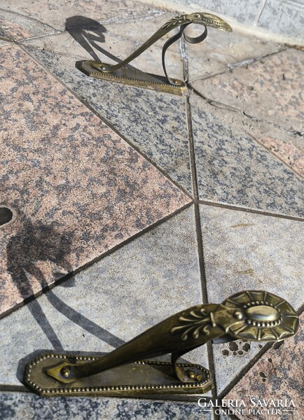 Réz függöny karnis törülköző tartó konyha ruha tartó rézből készült szecessziós Art Deco