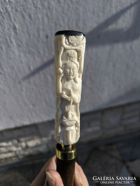 Faragott csont Buddha szobor fejes sétapàlca sétabot tőrös bot kard bajonett