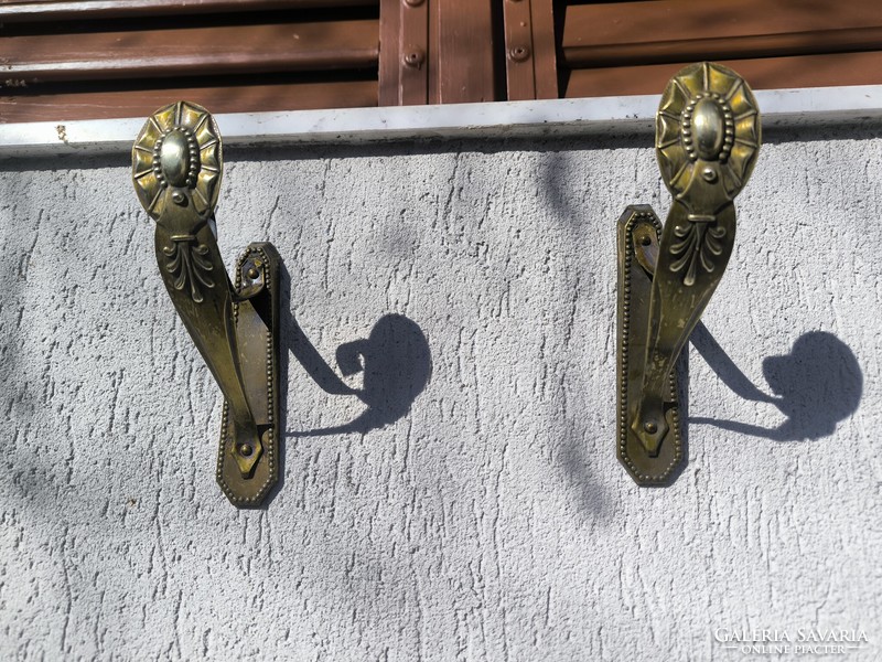 Réz függöny karnis törülköző tartó konyha ruha tartó rézből készült szecessziós Art Deco