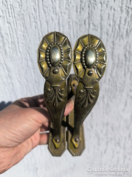Réz függöny karnis törülköző tartó konyha ruha tartó rézből készült szecessziós Art Deco