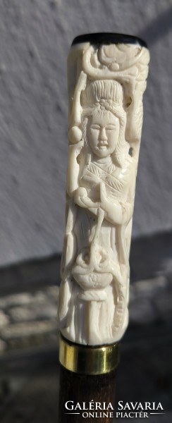 Faragott csont Buddha szobor fejes sétapàlca sétabot tőrös bot kard bajonett
