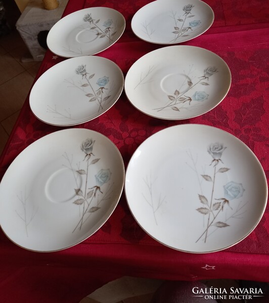 Retro 6db Mikasa Csont Porcelán Süteményes Bone China kistányér